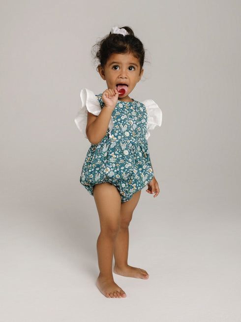 Flower romper in Blue